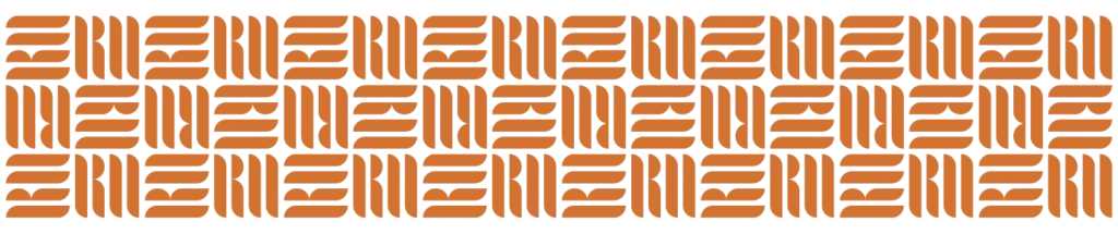 A repeating pattern of stylized orange letters "Pou" on a black background, emphasizing community and cultural connection.